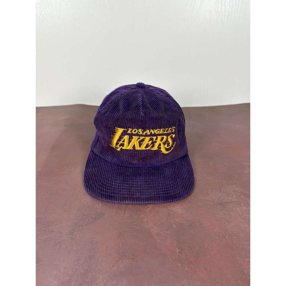 Vintage Los Angeles NBA Lakers Sports Specialties The Cord Corduroy Zip Back Hat